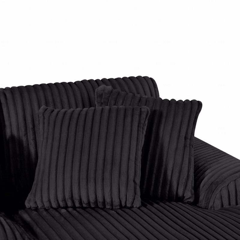 Canapé modulaire Basic, Velours côtelé noir