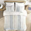 Édredon pour grand lit en coton - Remplissage de chenille géométrique blanc / bleu marine 2 taies décoratives incluses-119384060-119384062