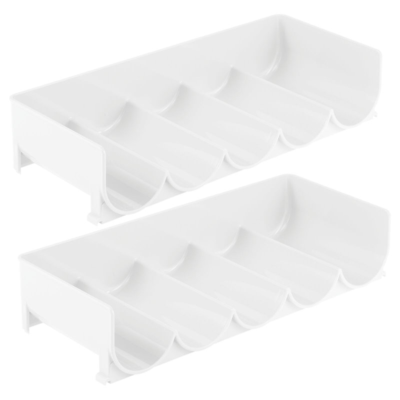 Support de rangement pour bouteilles empilables en plastique mDesign, paquet de 2, blanc