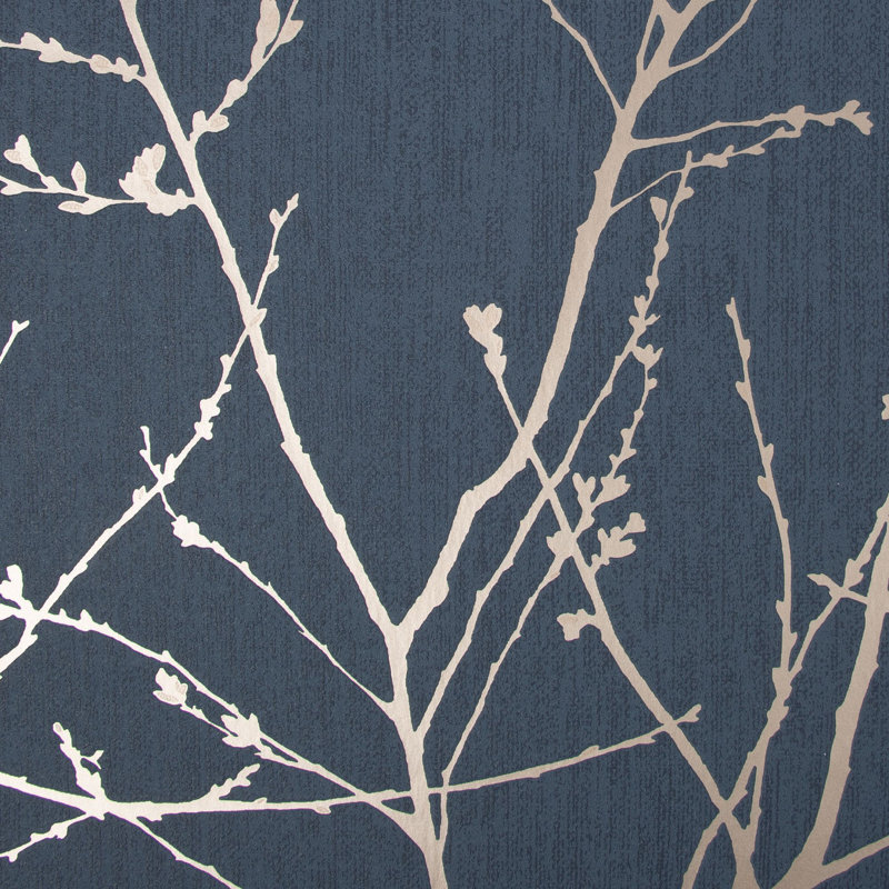 Superfresco Easy Green Innocence Floral Wallpaper, Navy Blue