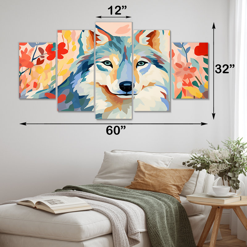 Impression sur toile Impressionniste, loup multicolore