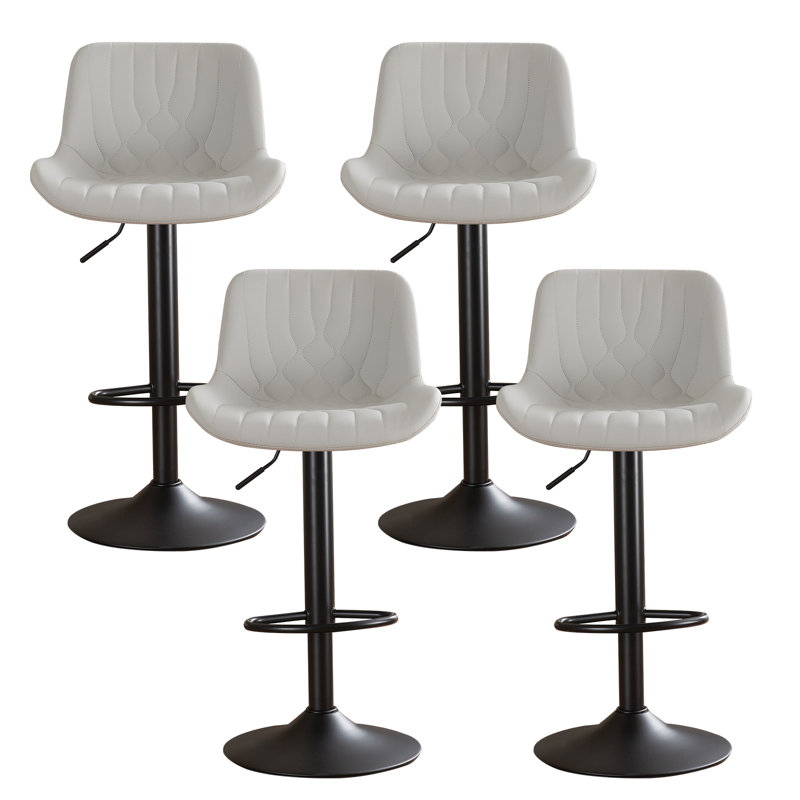 Swivel Adjustable Height Counter Stool With Footrest, Gray