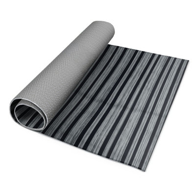 HorizontalStripes Gray Indoor and Outdoor Area Rug
