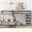 Lit superposé en L et lit mezzanine avec quatre tablettes intégrées