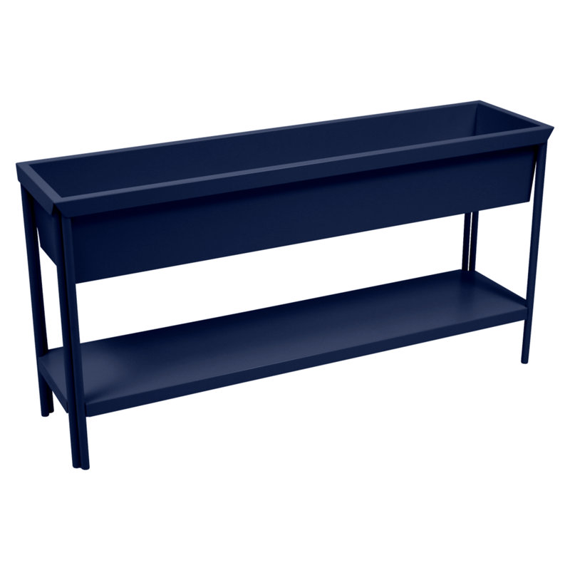 Terrazza Metal Planter, Deep Blue, 24" H x 47" W x 12" D