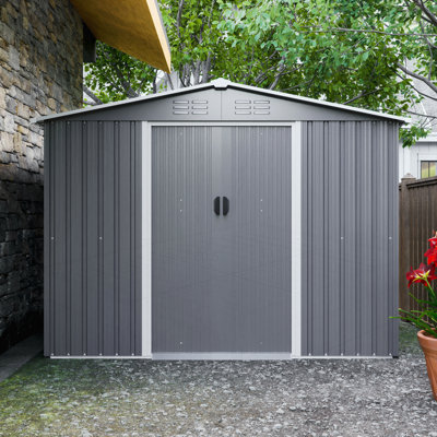 8x6 FT Outdoor Tool Storage Shed with Lockable Doors