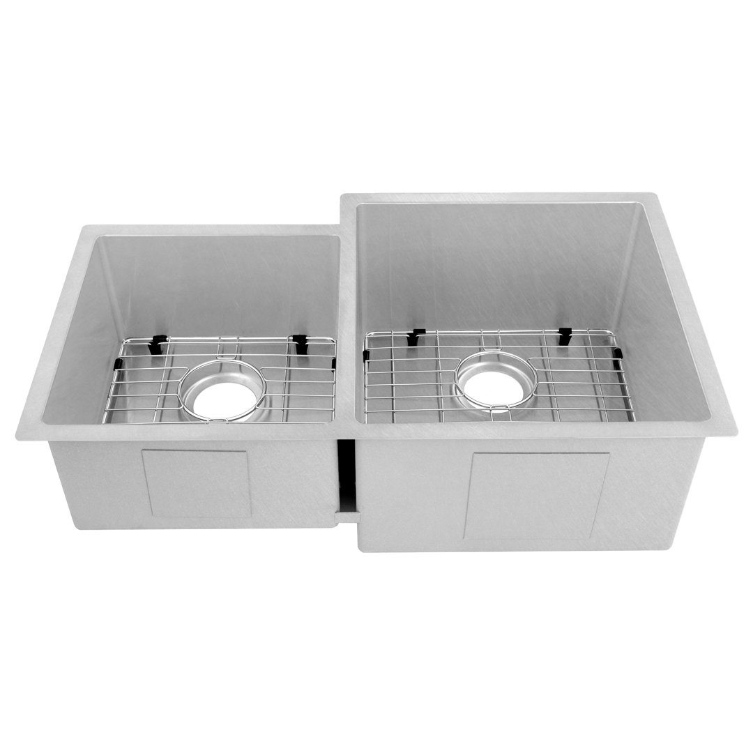 ZLINE 32 in. Jackson Undermount Double Bowl Satin Kitchen Sink with Bottom Grid ZLINE 