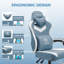 Fauteuil inclinable et ergonomique inclinable en tissu et jeu de course avec haut-parleurs Bluetooth et coussin lombaire à vibration-793459829