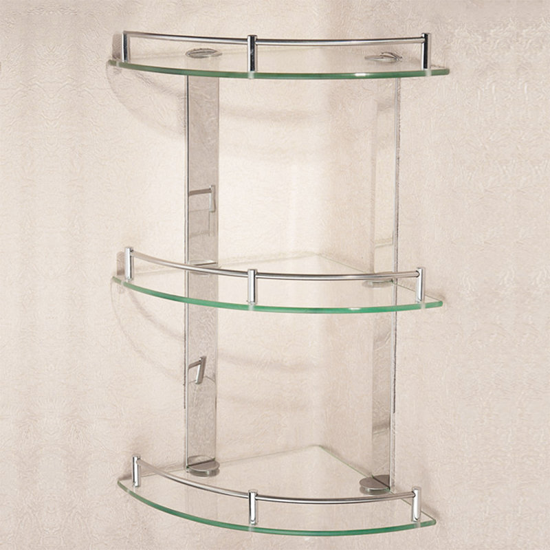 Kellyville 3 Piece Triangle Stainless Steel Corner Shelf with Adjustable Shelves, 46.5cm H x 20cm W x 20cm D