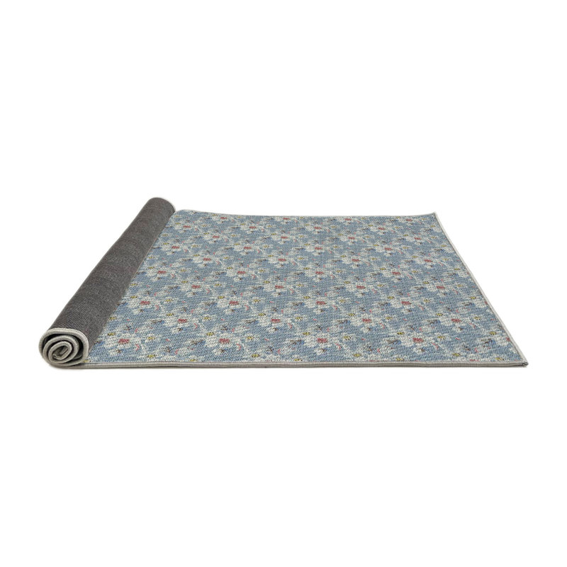 Tapis bleu/gris/rouge à motifs Culbertson, Rond 6 pi