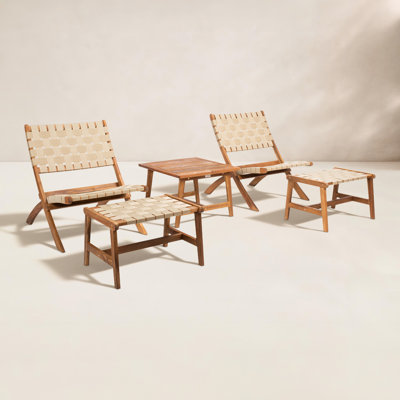 2-Person Acacia Patio Seating Group