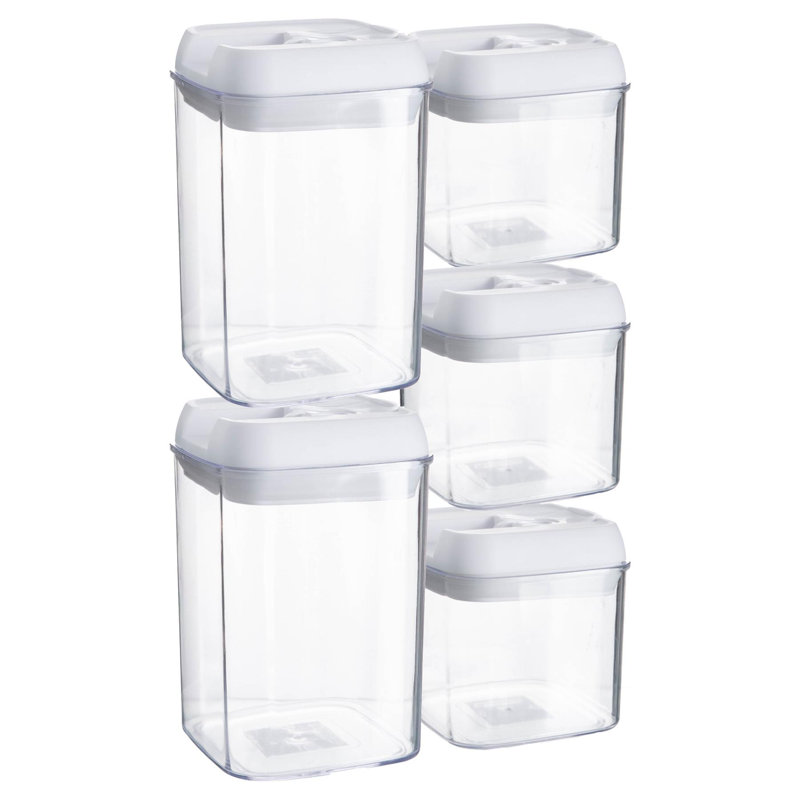 Argon Tableware - Flip Lock Food Storage Containers Set (2 Sizes), White