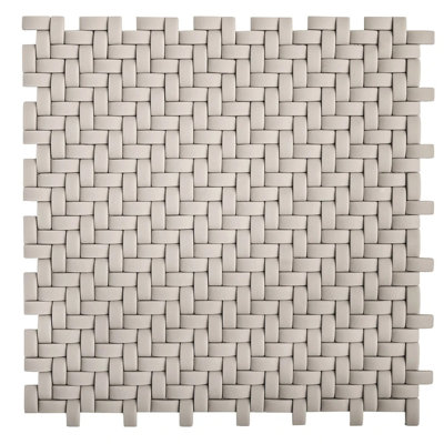 11.7" X 11.8" Glass Basketweave Mosaic Tile