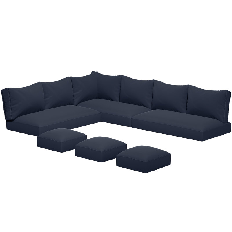 Outdoor Water-Resistant Replacement Cushions For Patio Conversation Sets, Blue