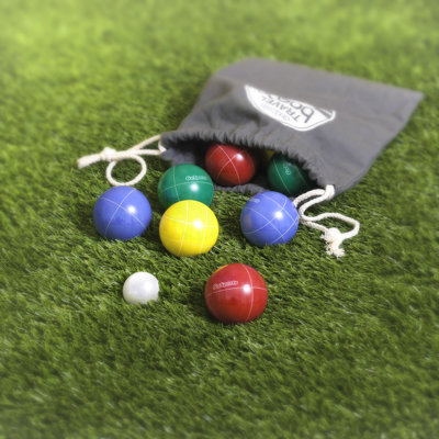 Gosports 65Mm Travel Size Mini Bocce Game Set With 8 Balls, Pallino, Tote Bag And Measuring Rope