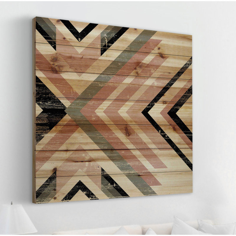 « dueling direction », impression sur bois, H 24 po x l 24 po