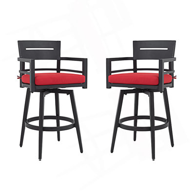 Modern Outdoor 2-Piece 360° Swivel Bar Chairs