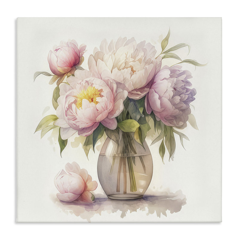 Art mural sur toile Blush Pe pivoines par LSR Design Studio, H 30 po x l 30 po