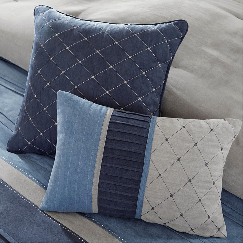 7 Piece Microsuede Comforter Set Navy