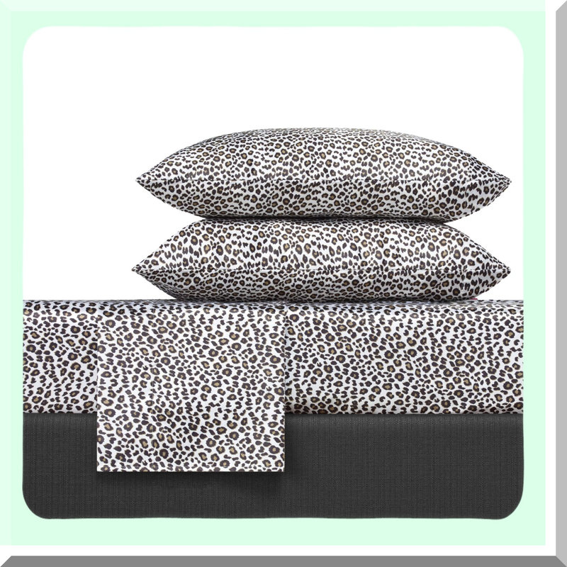 Luxury Leopard Queen Bedding Set - Silky Smooth Sheets for a Luxurious Home Decor Experience - 4 Piece Set for Queen Size Bed