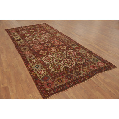 Tapis oriental pré-1900 à teinture végétale antique 5 x 10
