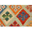 Tapis rouge / orange / bleu en laine à tissage plat rectangulaire à motif géométrique 3 pi 3 po x 4 pi 10 po Astorga