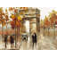 Arc de triomphe en automne, reproduction sur toile