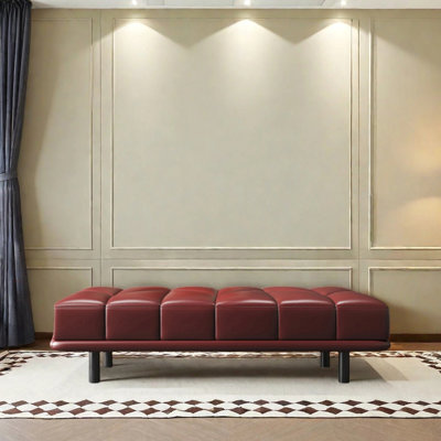 Tabouret de banquette en cuir