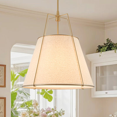 Nyjel 4 - Light Linen Tapered Pendant