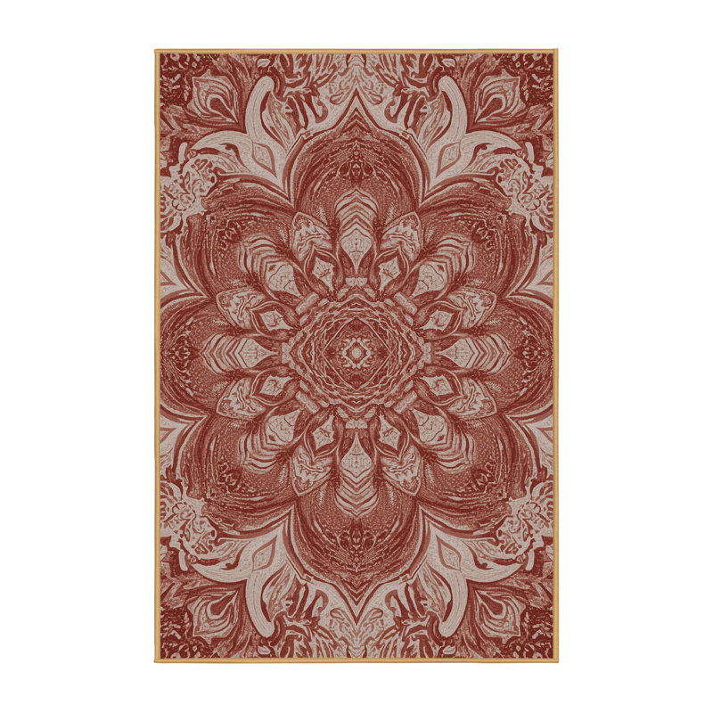 Soft Plush Fanelli Valentines Modern & Contemporary Abstract Area Rug in Brown – LightBrown Binding, 8x12
