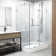 Monteray 40" W x 32" D x 79" H Hinged Frameless Shower Enclosure with 3/8  Clear Glass&Base