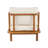 Acacia Wood Outdoor Club Chair with Cream Waterproof Cushions, Teak Finish, Deep Seating Patio Furniture