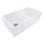 Ruvati 33 x 18 inch Fireclay Farmhouse Apron-Front Kitchen Sink Double Bowl - White