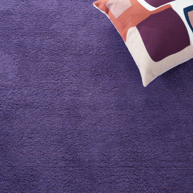 Tapis de couleur unie en laine touffeté à la main Frann, Rectangle 9 pi x 12 pi