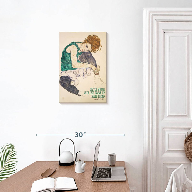 Femme assise, affiche d'exposition Schiele, 24" H x 16" W