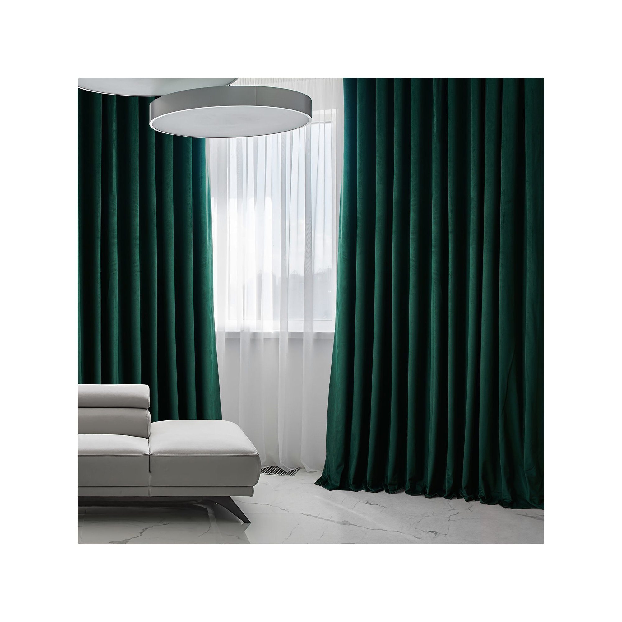 Loria Plush Velvet 100% Blackout Curtains For Bedroom, Living Room - Single Panel, Spirit Green, 50" W x 84" L