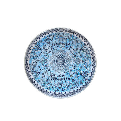 Soft Blue Washable Carpet (3.3 x 3.3 ft), 100% Polyester, 10 mm Pile Height | Antibacterial & Non-Slip Underside | Easy Care, Machine Washable at 86°F | Perfect for Living Room, Bedroom & Play Areas