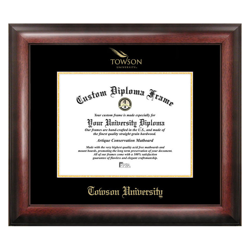 Cadre de diplôme en relief or tigers towson NCAA