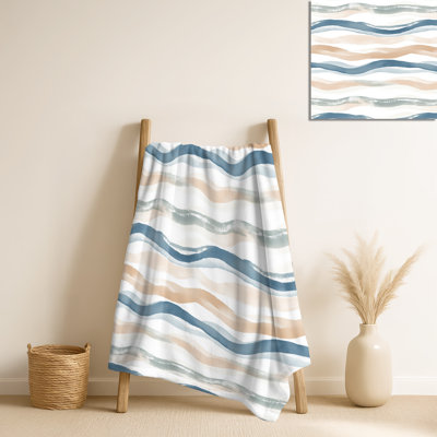 Drift Shore I - couverture douillette abstraite, jeté de plage doux