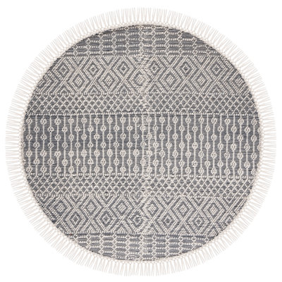 Aldeline Southwestren Handmade Flatweave Wool Ivory/Navy Area Rug