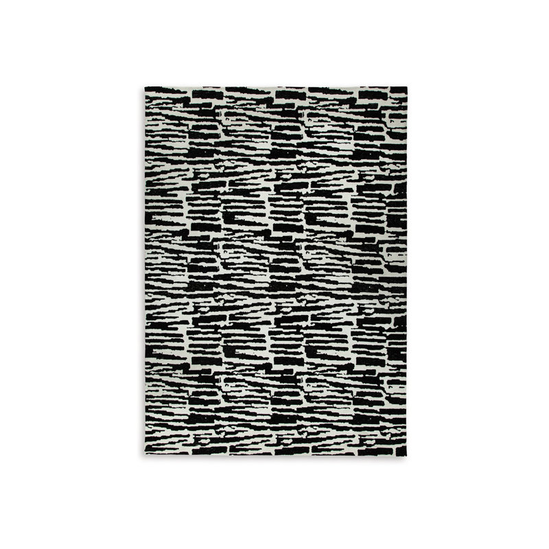 Shaw 10 X 14 Extra Large Area Rug, Black And Ivory Abstract Design