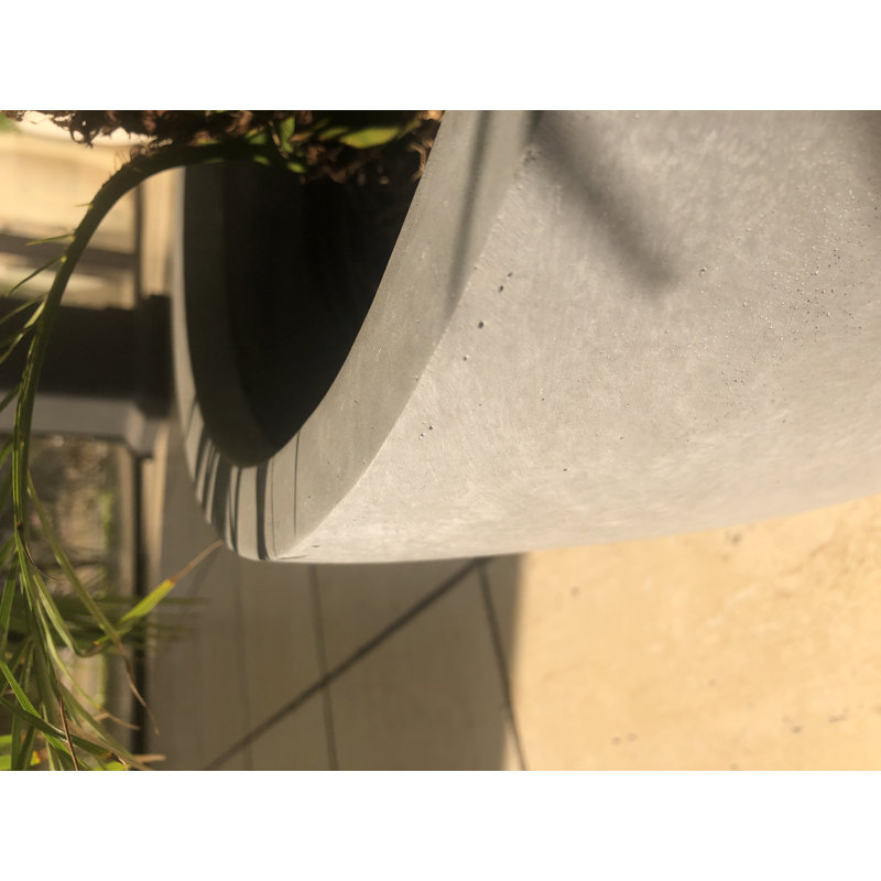  Large Concrete Planters, 12inH Outdoor Indoor Modern Round Plant Pots, Lightweight, Heavy Duty, Weather Resistant, Seamless with Drainage Hole(Slate Gray)