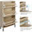 Boho Style 3 Rattan Drawers Shoe Storage Cabinet With Mdf Frame And Metal Legs, Free Standing Shoe Storage Unit Organizer With Adjustable Panel For Heels, Boots, Slippers In Hallway, Living Room