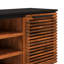 Meuble télé 63 po, pour téléviseur jusqu'à 70 po, sans assemblage, console en peuplier noir 63 po, compatible, assemblage et bois