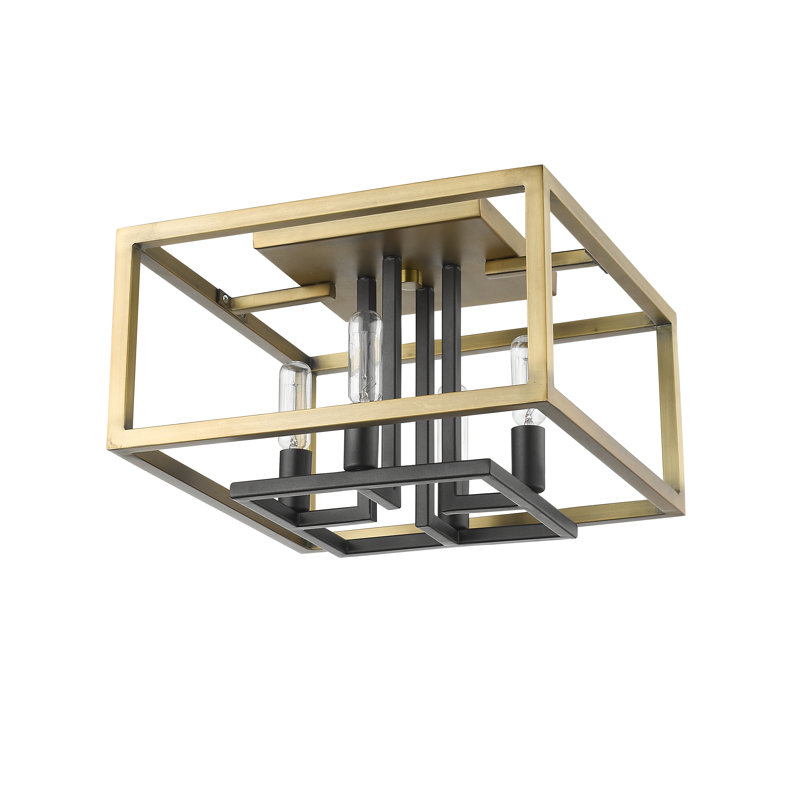 Bedsworth Steel Flush Mount, Olde Brass/Bronze