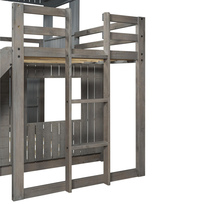Irwinton Kids Twin Over Full Bunk Bed, Antique Gray