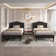 Lit plateforme simple avec tête de lit ajustable en tissu Aldora