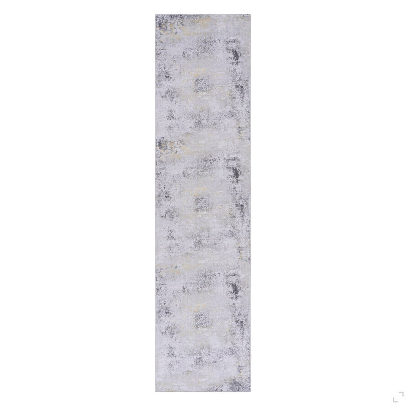 LOOM & LUXE 2'6''X10' Runner, Washable Rug, Low-Pile, Non-Slip, Non-Shedding, Foldable, Kid & Pet Friendly - Area Rugs For Living Room, Bedroom, Kitchen, Dining Room Rug (Gray/Gold, 2'6''X10')