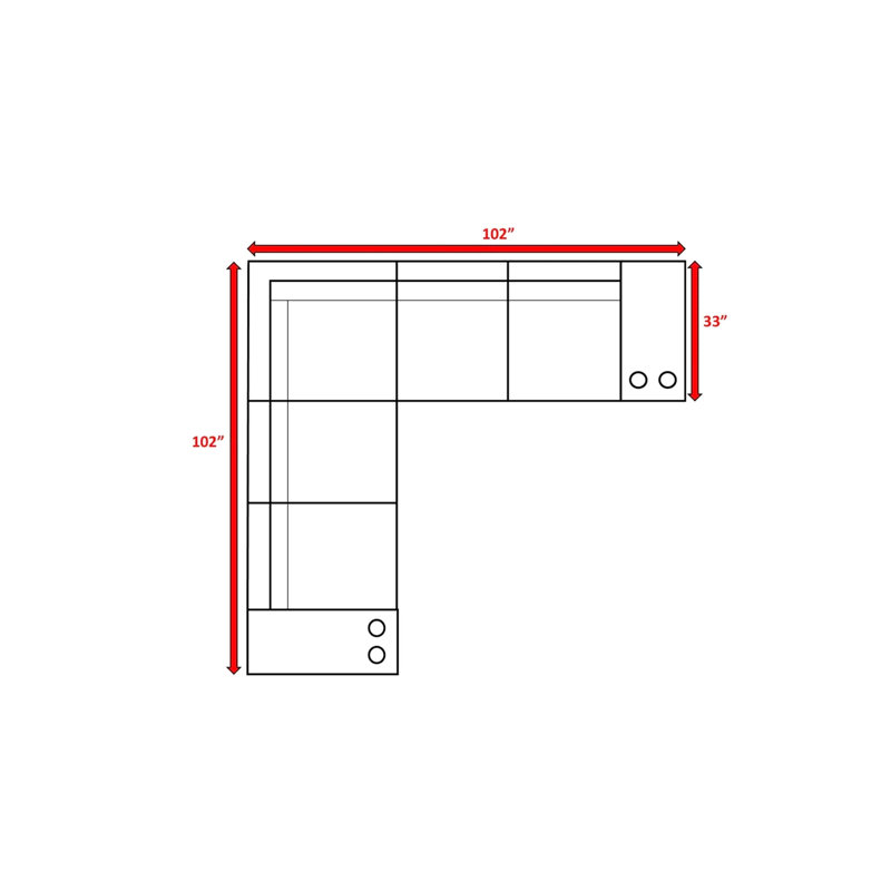 Ensemble de canapés d'angle 7 places résistant aux intempéries, avec siège confortable pour 4 personnes, structure antirouille et coussins lavables en machine. Aménagement réversible. Coussins et housses inclus.