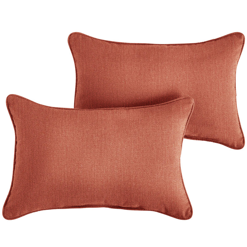 New Sunbrella 2023 Sunbrella® Outdoor Reversible Throw Pillow, Canvas Persimmon, 12” H x 18” W x 6” D